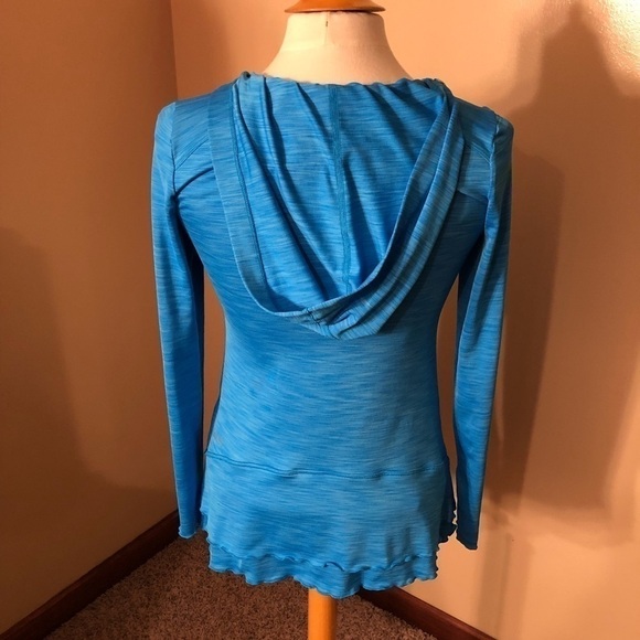 Calvin Klein Performance Blue Hooded Work Out Top Sz XS NWOT - Picture 3 of 6